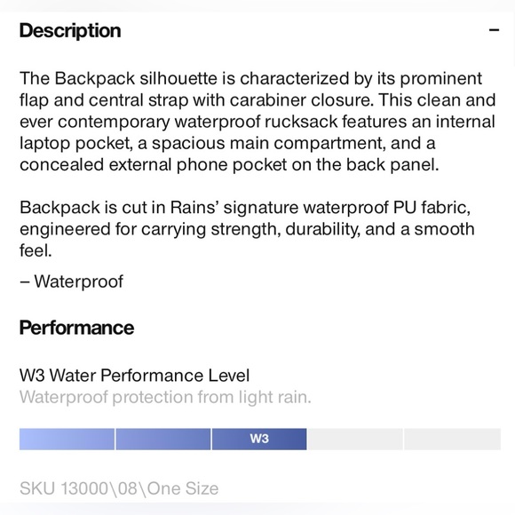 NWT Rains Black/Grey Backpack Reflective One Size - Picture 6 of 11